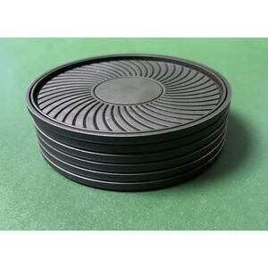 German Plastic Silver Swirl Coasters Set of 6